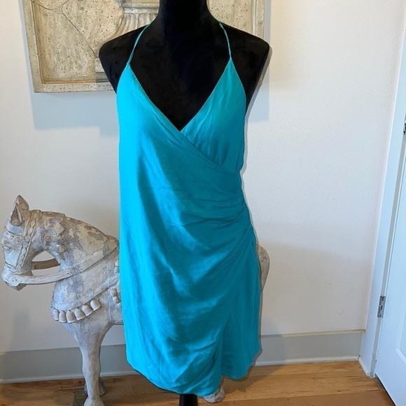 *NWT haute hippie turquoise pool mini dress Sz 6 $295 - Picture 3 of 16